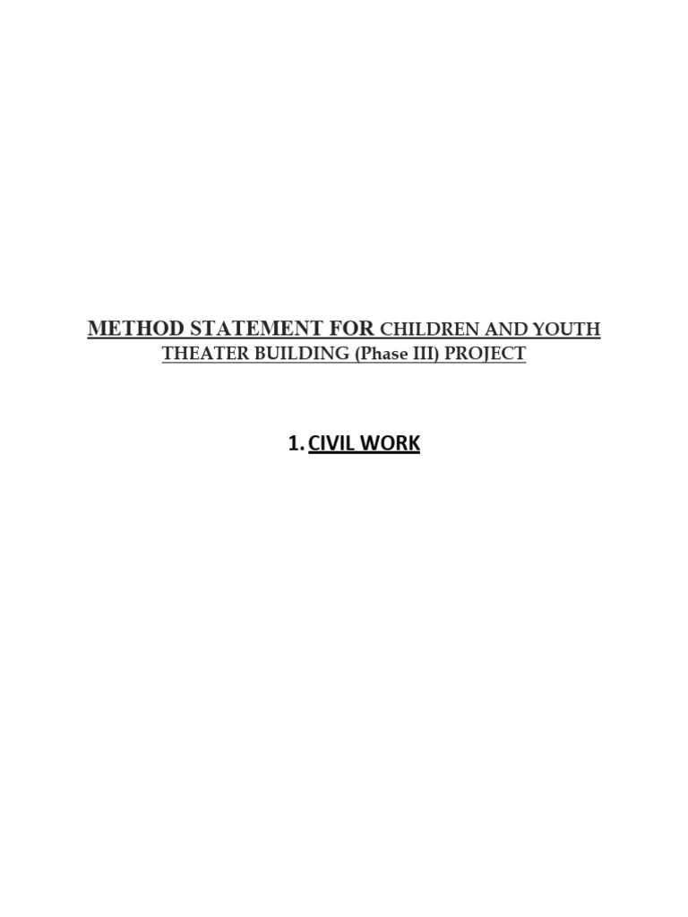 Method Statement For Civil Work | Download Free PDF | General ...