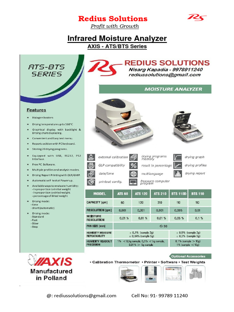 Moisture Analyzer Axis ATS RSols R0 PDF