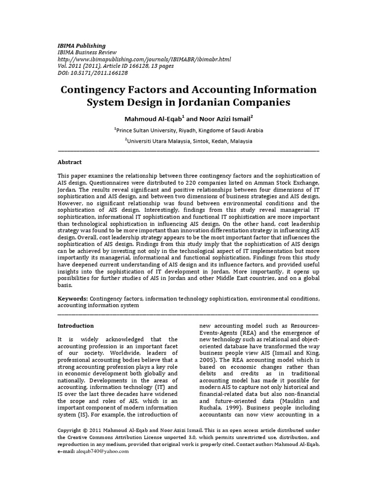Kel 2 Al-Eqab & Ismail 2011 Contingency Factors and Accounting ...