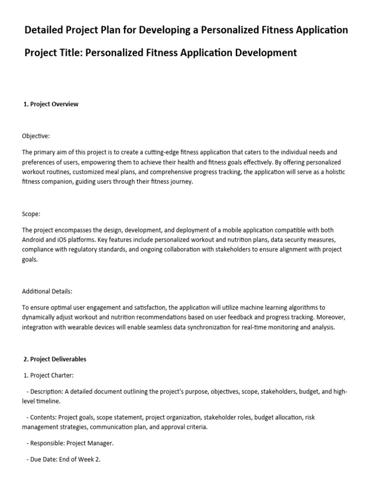 Personalized Fitness App Development Plan | PDF | Software Development ...