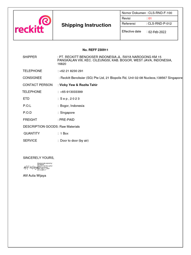 Shipping Instructions for NaOH Shipment | PDF