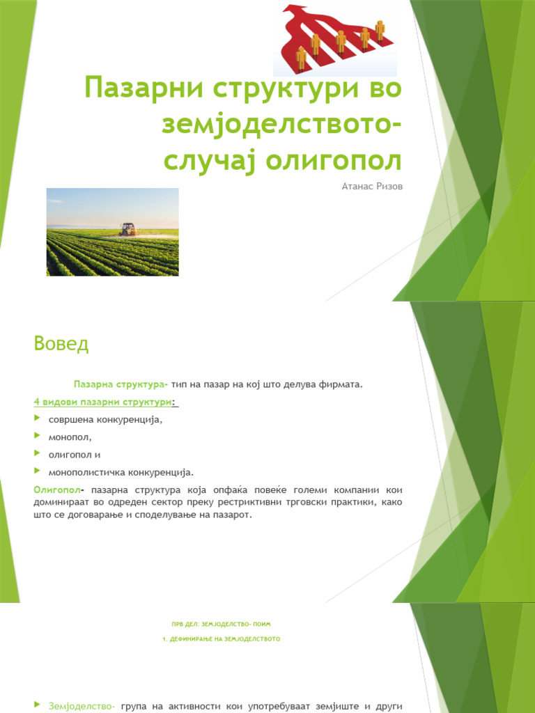 Atanas Rizov - Pazarni Strukturi Vo Zemjodelstvoto - Slucaj Oligopol | PDF