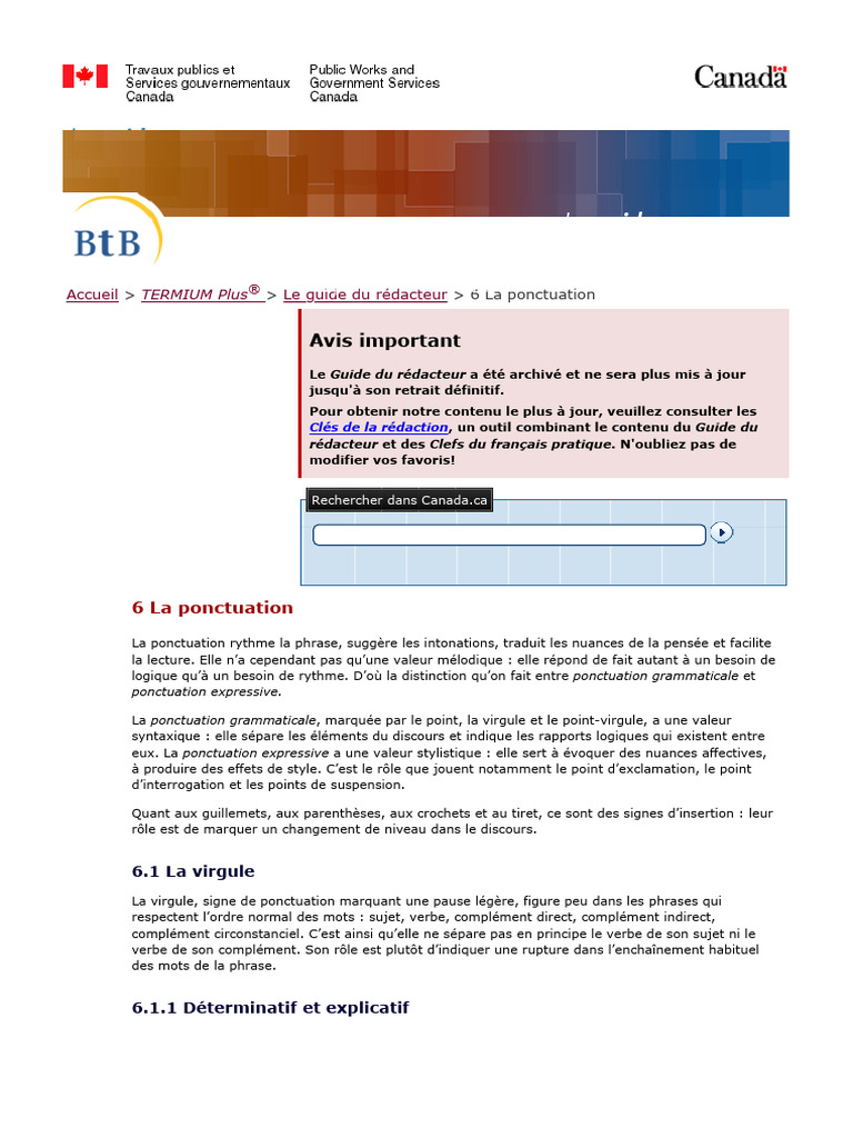 6 La Ponctuation - Le Guide Du Rédacteur - TERMIUM Plus® - Bureau de La ...