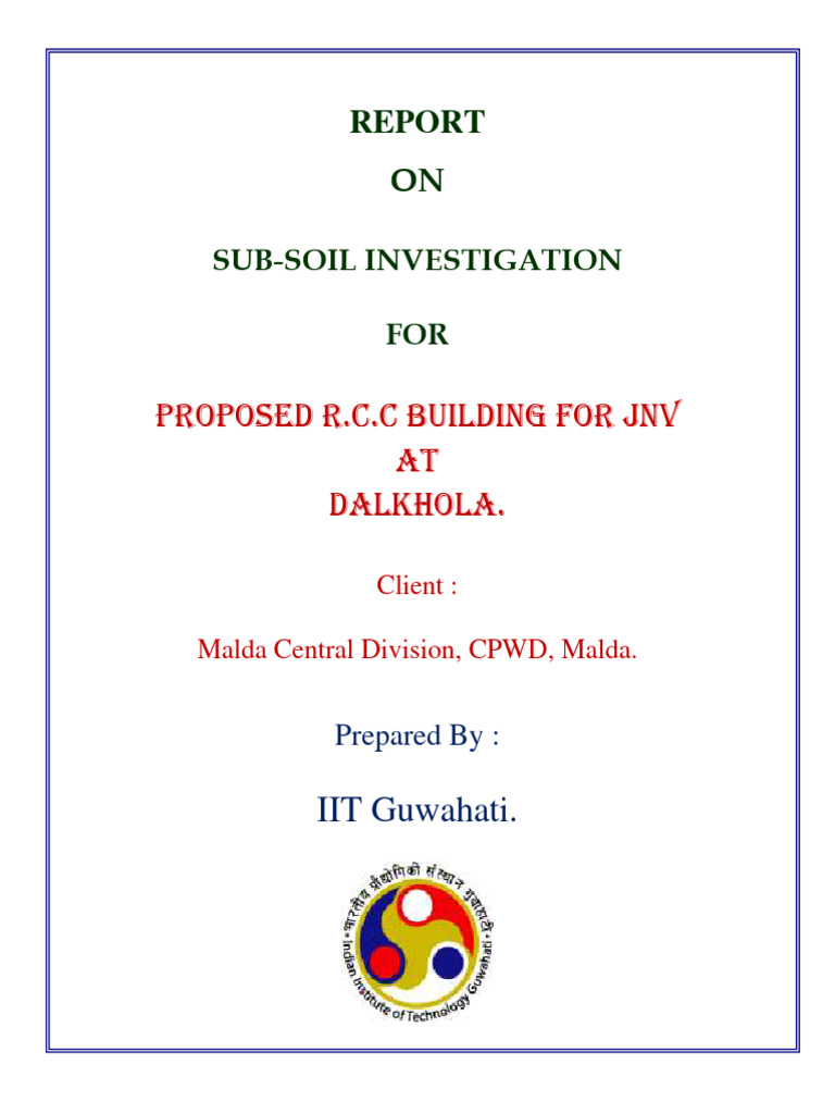 Sub-Soil Investigation for JNV Dalkhola | PDF | Deep Foundation | Soil