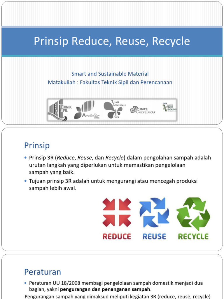 Prinsip 3R dalam Pengelolaan Sampah | PDF | Teknologi & Rekayasa