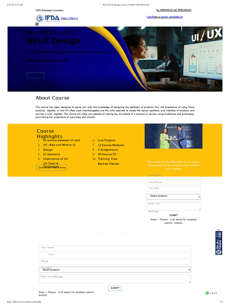 UI/UX Design Course Demo Request | PDF | User Interface | Information ...