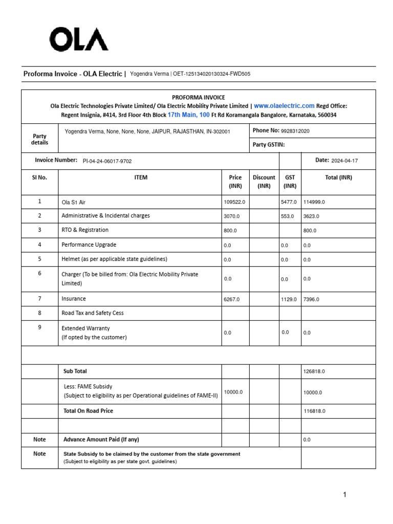 Proforma Pdf Invoice Receipt