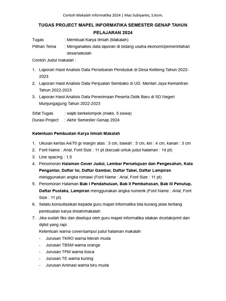 Makalah Proyek Informatika 2024 | PDF