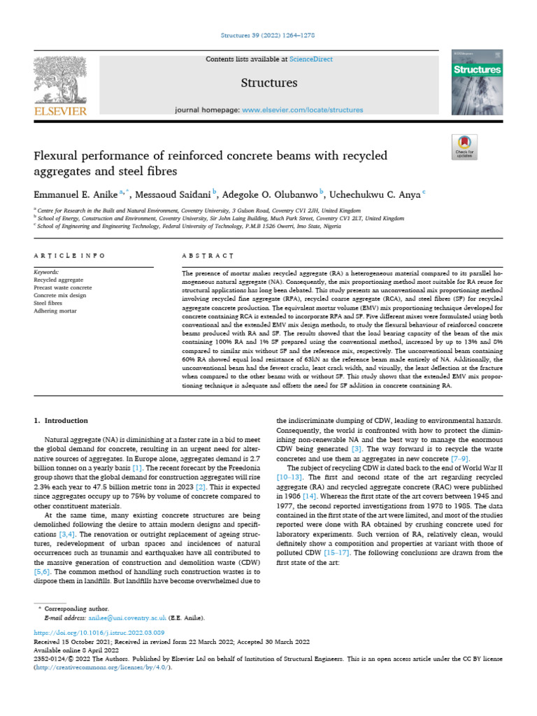 Flexural Performance of RA Concrete Beams | PDF | Concrete ...