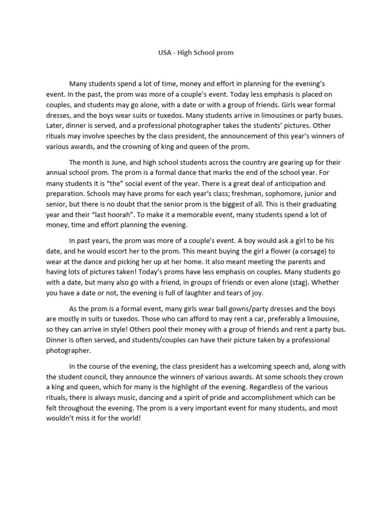 USA - High School Prom | PDF | Prom