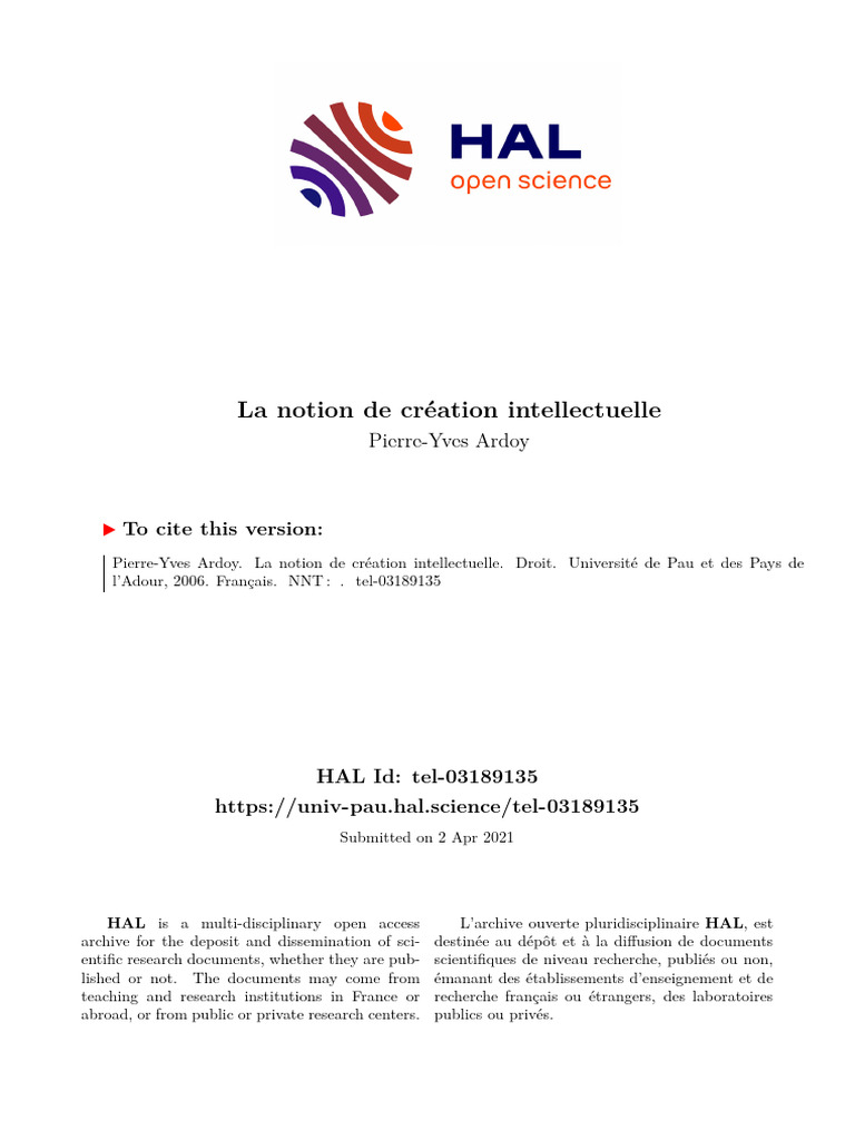 Création intellectuelle et droit d'auteur | PDF | Logos (christianisme ...