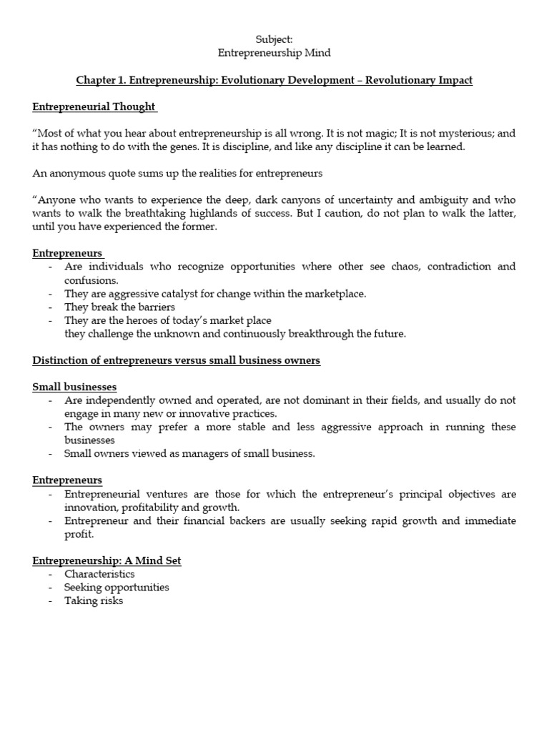 Entrepreneurship mind evolutionary development download free pdf