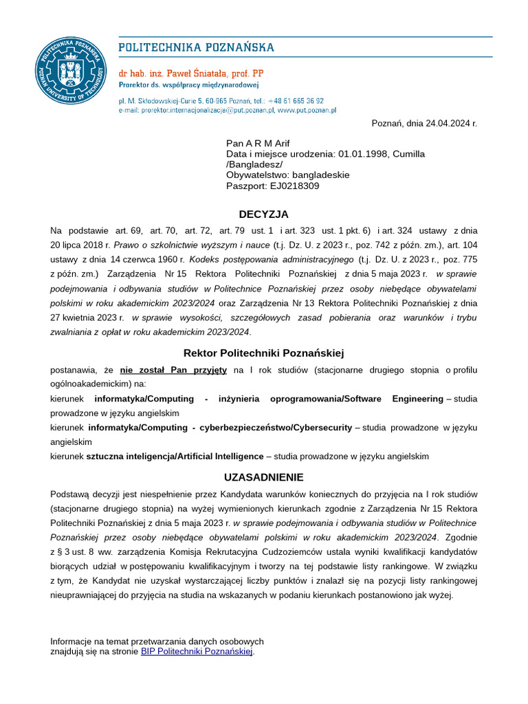 Decyzja Obcokrajowcy Nieprzyjeci 2023-2024 L 171 20240424 178354 | PDF