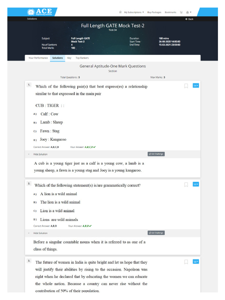 Full Length GATE Mock Test-2 | PDF
