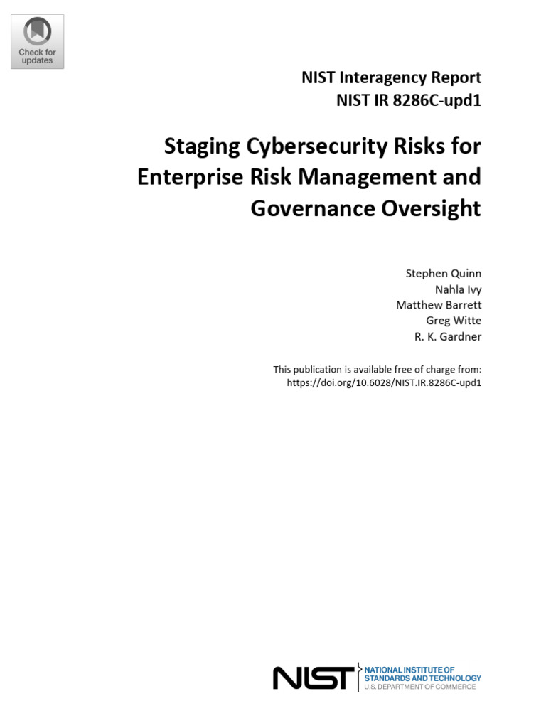 Nist - Ir.8286c Upd1 | PDF | Risk Management | Risk