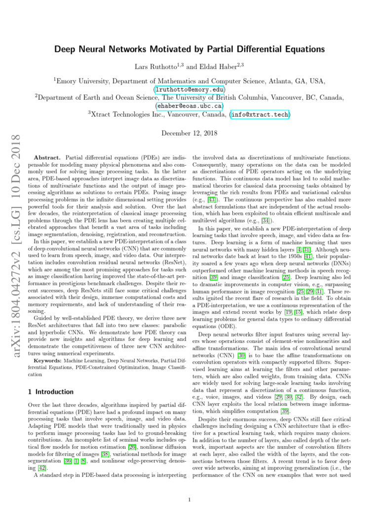PDE-Driven Deep Neural Networks | PDF | Partial Differential Equation ...
