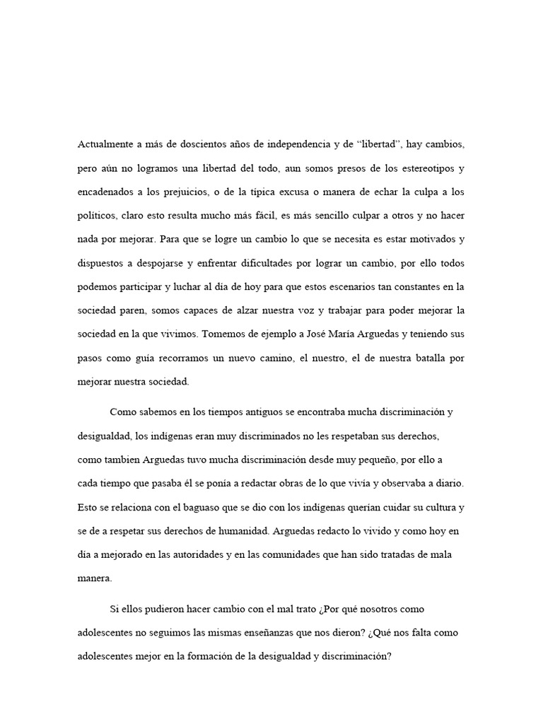 Mitsy Ensayo | Descargar gratis PDF | Discriminación | Sociedad
