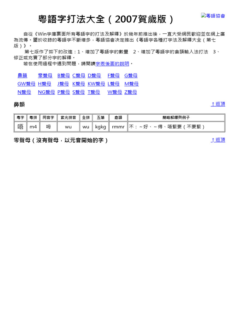 粵語字各種打字法及解釋大全 | PDF