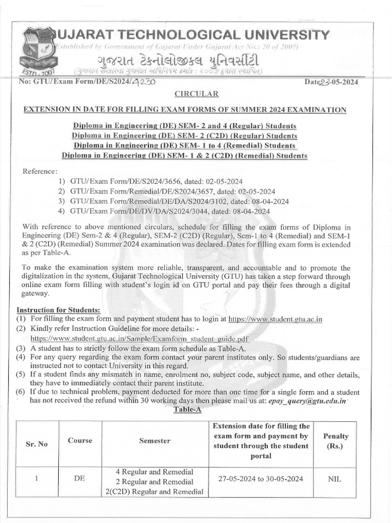 Circular exam form sem 4 3 2 1 reg rem c2d pdf