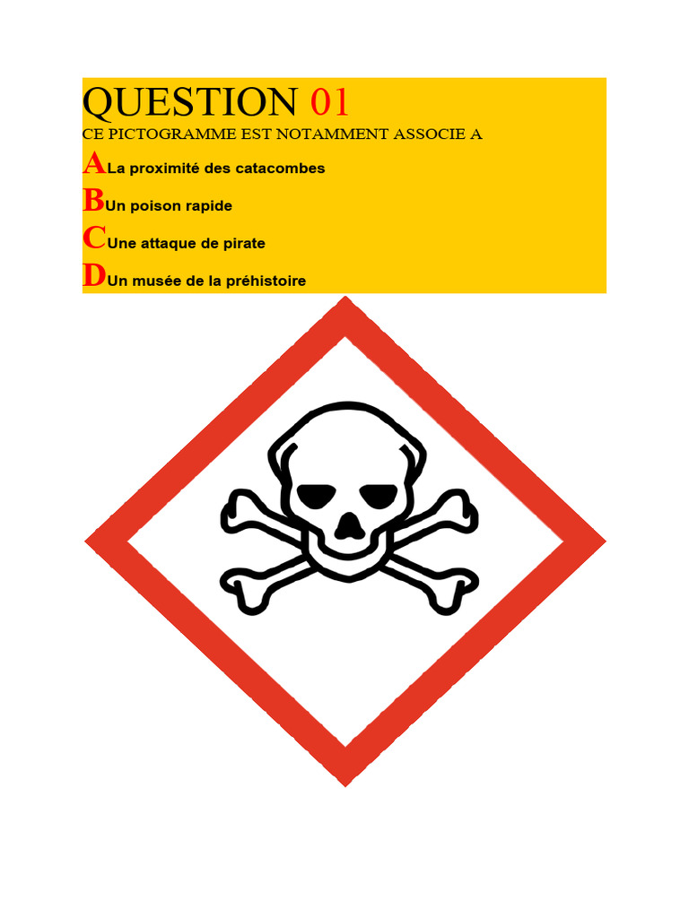 Quiz sur les pictogrammes de danger | PDF