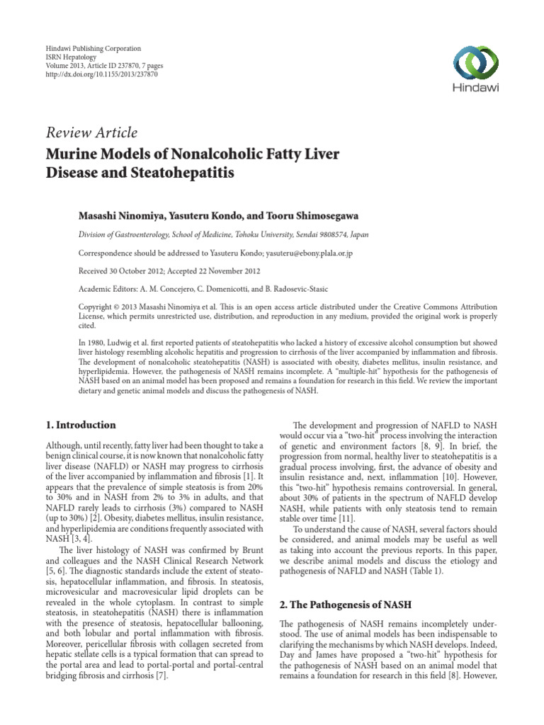 Murine Models of Nonalcoholic Fatty Liver | PDF | Adipose Tissue | Leptin