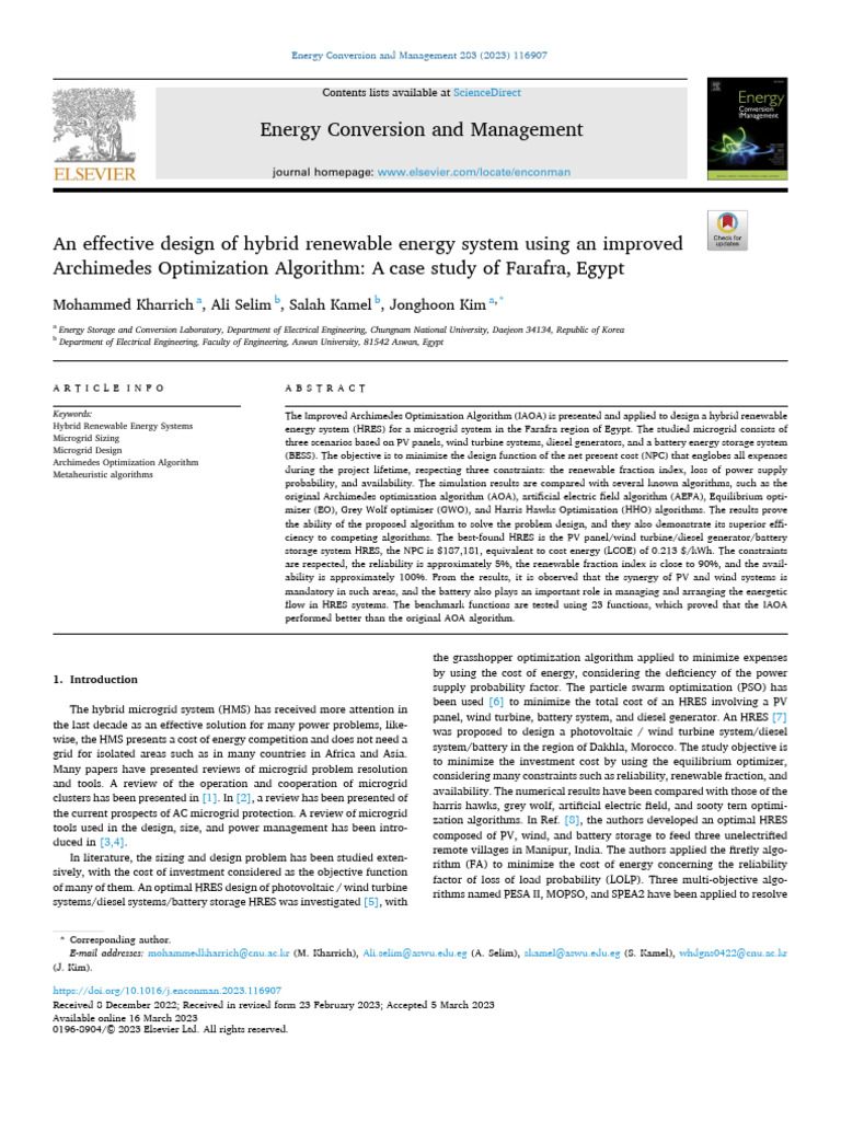 Hybrid Renewable Energy System Design | PDF | Photovoltaics ...