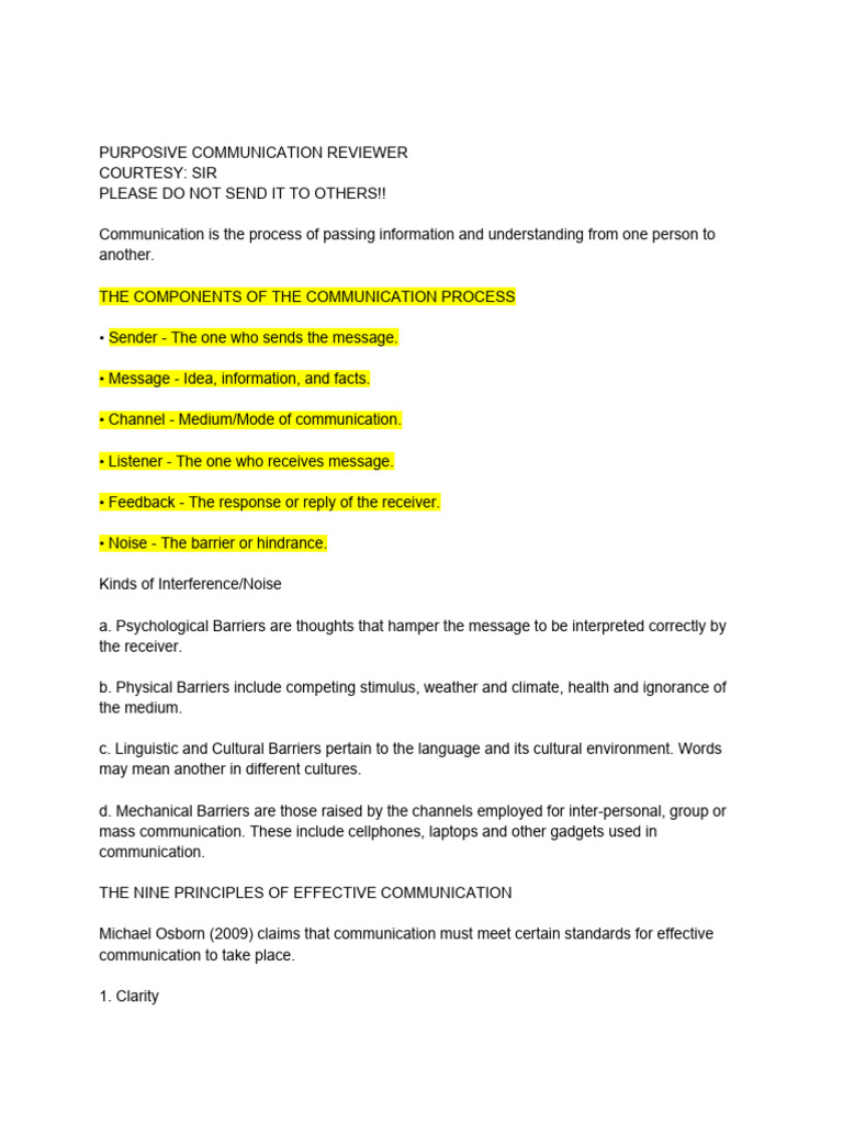Purposive Communication Overview | PDF | Communication | Résumé