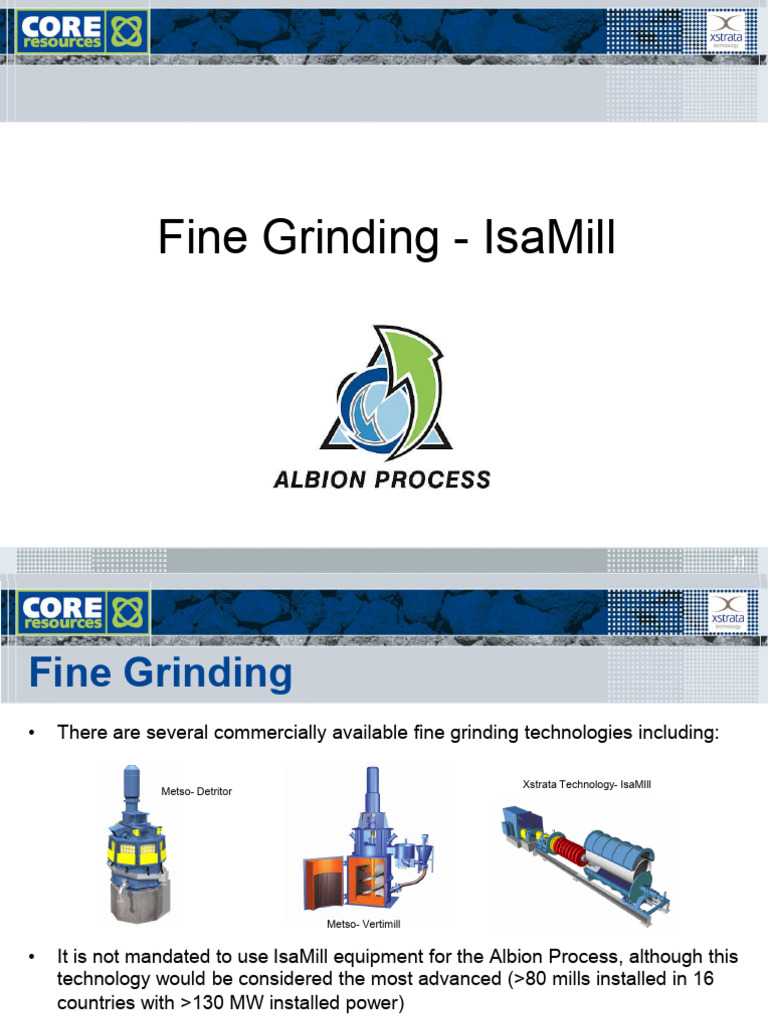 IsaMill Fine Grinding and Albion Process | PDF | Cyanide | Iron