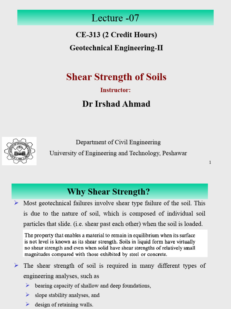 Shear Strength in Geotechnical Engineering | PDF | Geotechnical ...