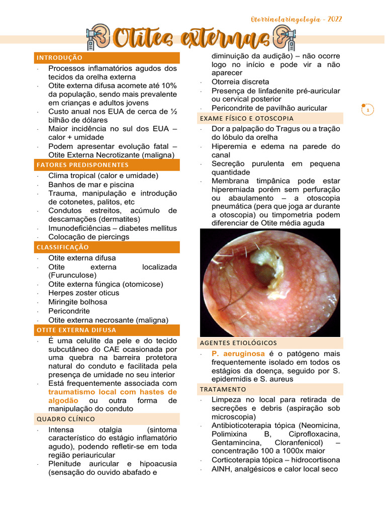Otorrinolaringologia - Otites externas | PDF | Orelha | Cabeça e ...
