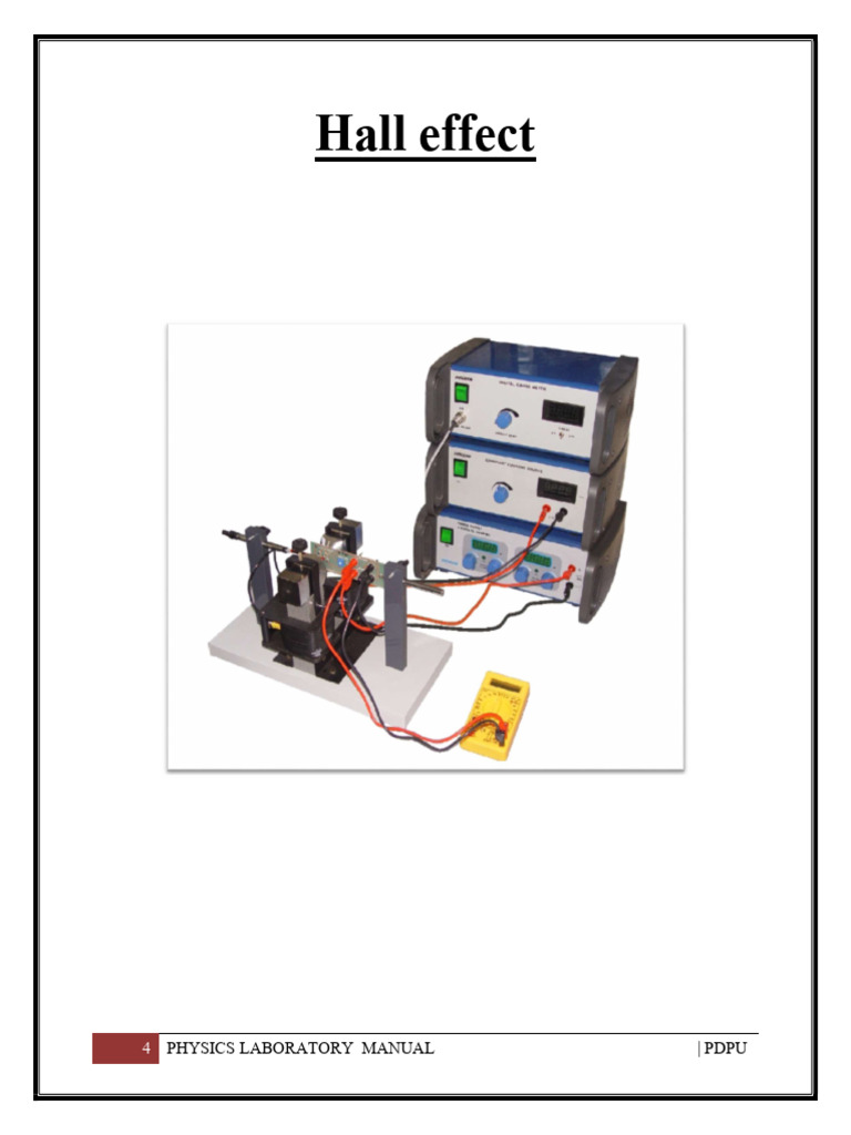 Hall Effect Experiment Lab Manual | PDF | Electrical Resistivity And ...