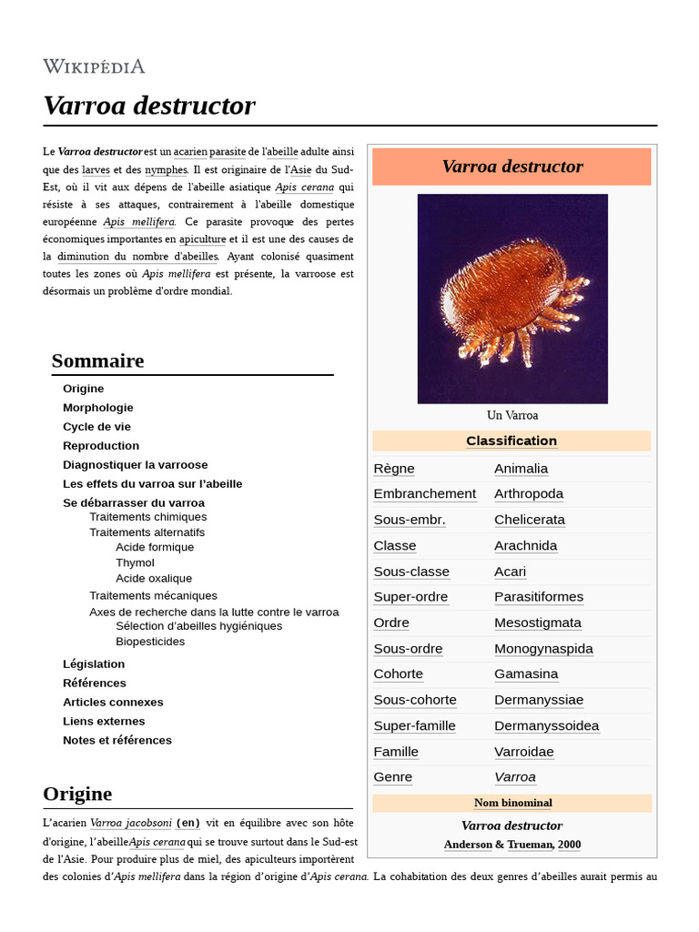 Lutte contre Varroa destructor en apiculture | PDF | Abeilles | Apiculture