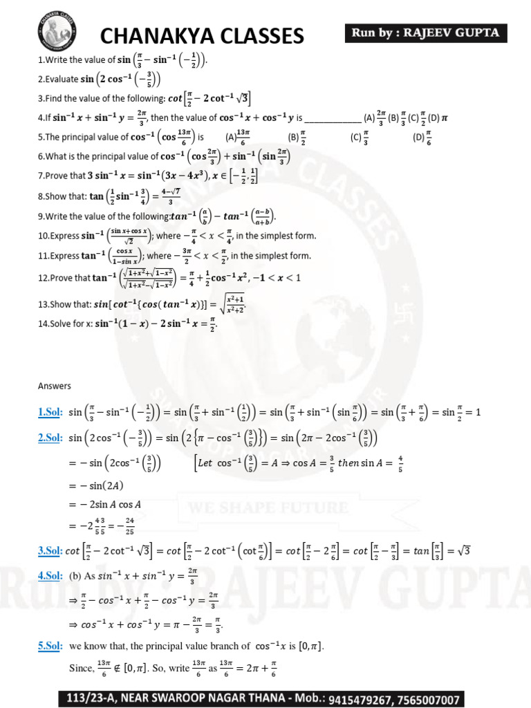 Solution Inverse 2024 Pdf Mathematical Analysis Mathematics