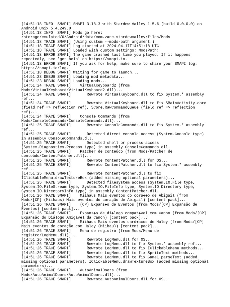 Smapi crash pdf command line interface file system