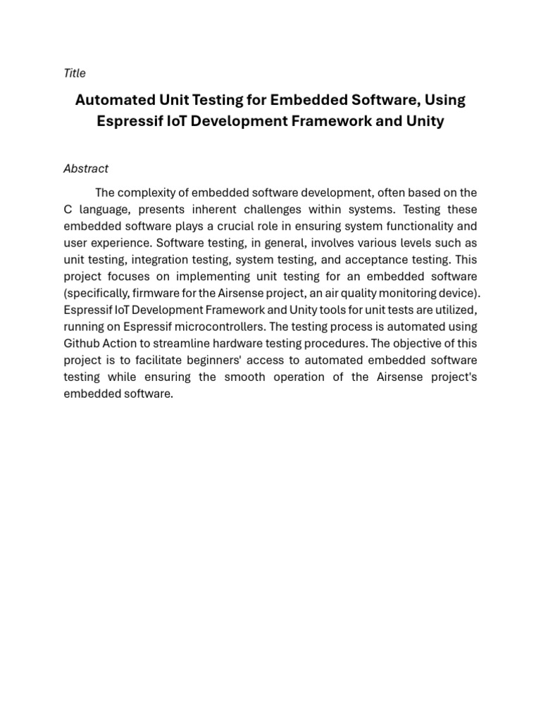 Automated Unit Testing for IoT Firmware | PDF