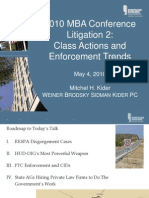 2010 MBA Conference Litigation 2: Class Actions and Enforcement Trends