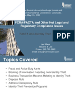 FCRA/FACTA and Other Hot Legal and Regulatory Compliance Issues