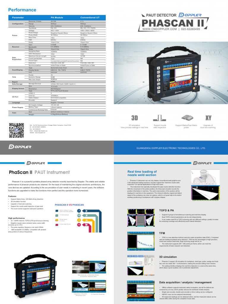 Doppler PAUT Flaw Detector - PhaScan II | PDF | Matrix (Mathematics ...