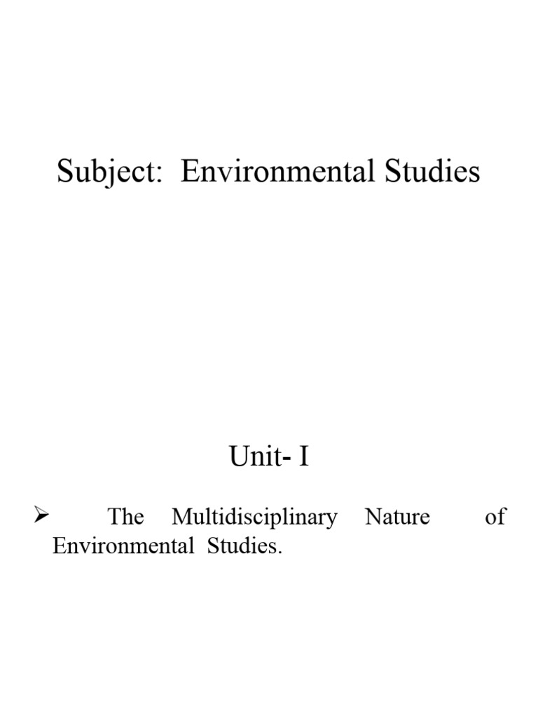 Overview of Environmental Studies | PDF | Natural Environment ...