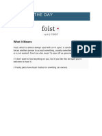 Foist: Word of The Day