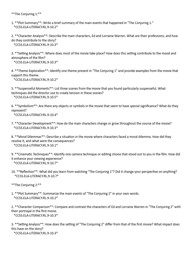 The Conjuring 1: Plot Summary & Analysis | PDF | Plot (Narrative ...