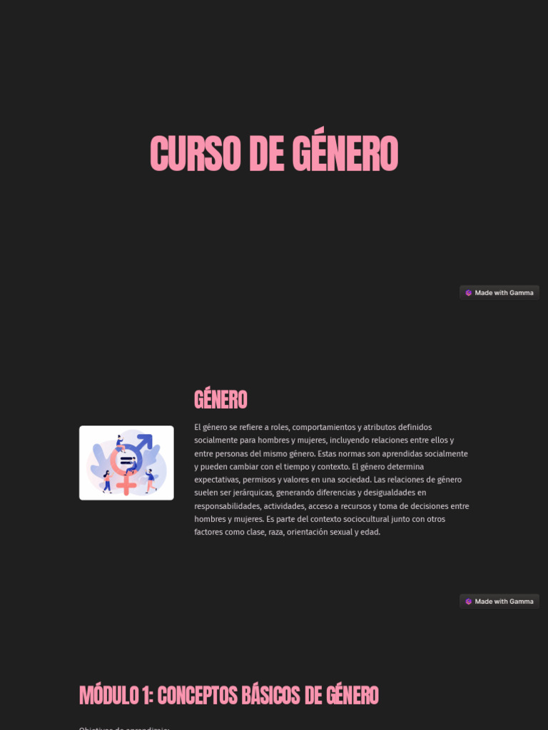 Curso sobre Género y Equidad Social | PDF | Igualdad de género ...