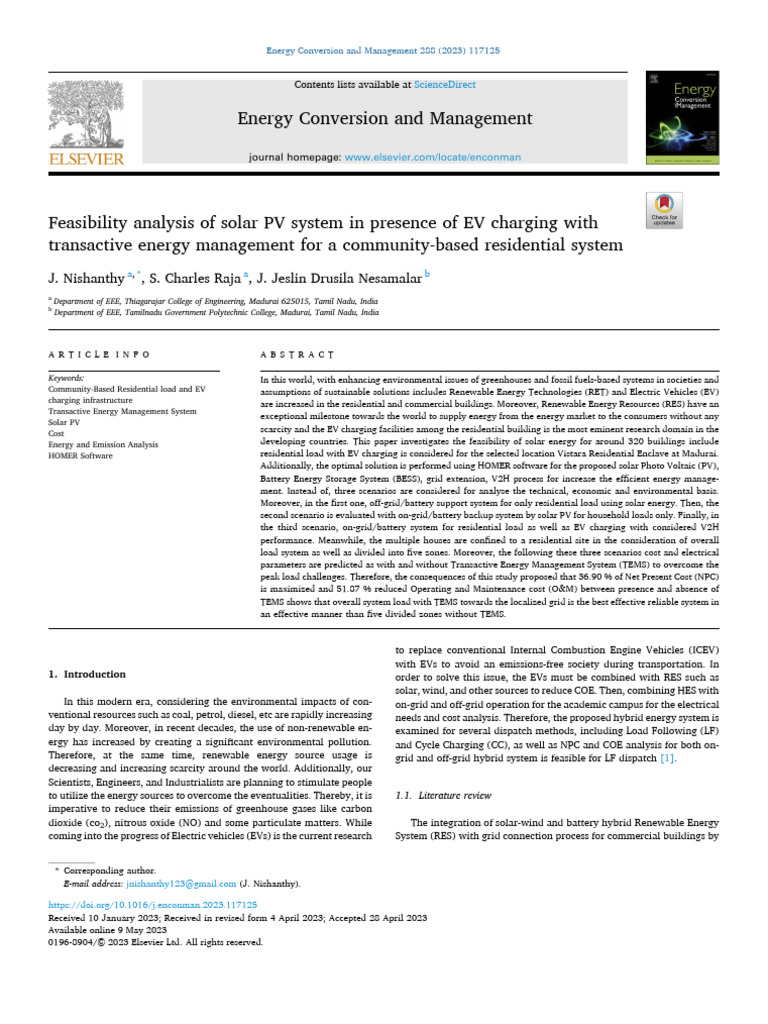 Solar PV and EV Charging Feasibility Analysis | PDF | Electric Vehicle ...