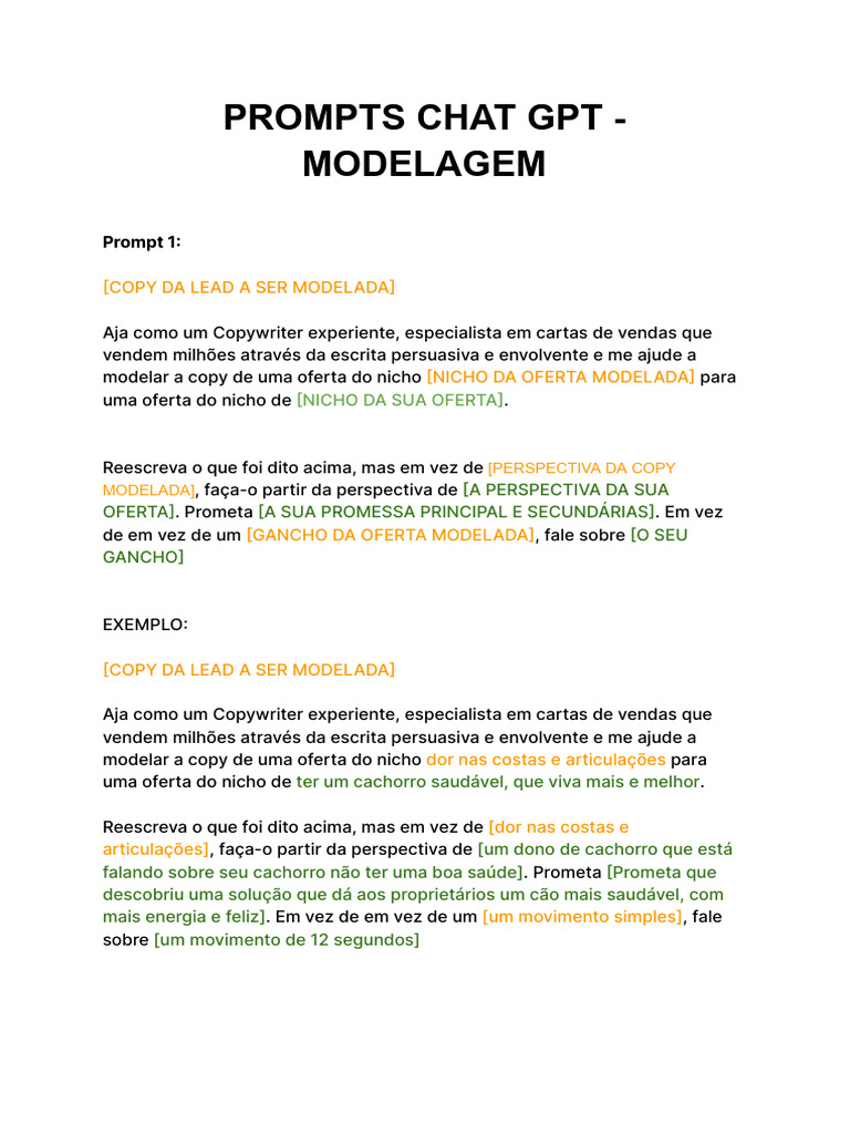 Prompts de Vendas com Chat GPT | PDF | Carreira e Crescimento | Negócios