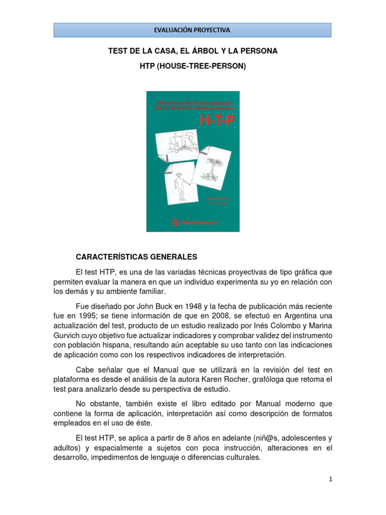 Test HTP: Casa, Árbol y Persona | PDF | Dibujo