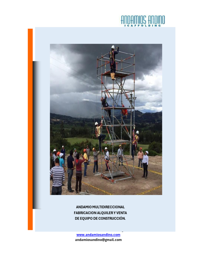 Manual De Uso De Andamio Andamios Andino Pdf Andamio Acero