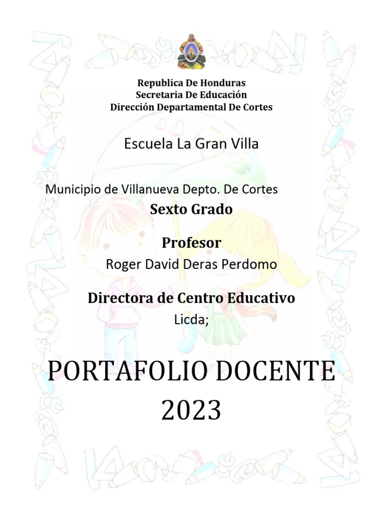 Portafolio Docente Honduras 2023 | PDF | Maestros | Escuelas