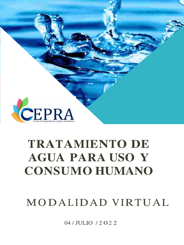 Brochure - Curso Tratamiento de Agua para El Uso y Consumo Humano V.05 ...