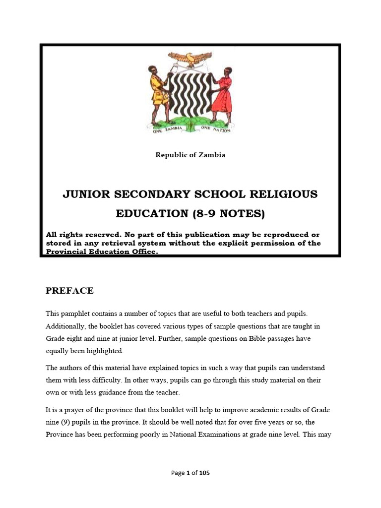 Grade 8-9 Religious Education Notes | PDF | Bible | Old Testament