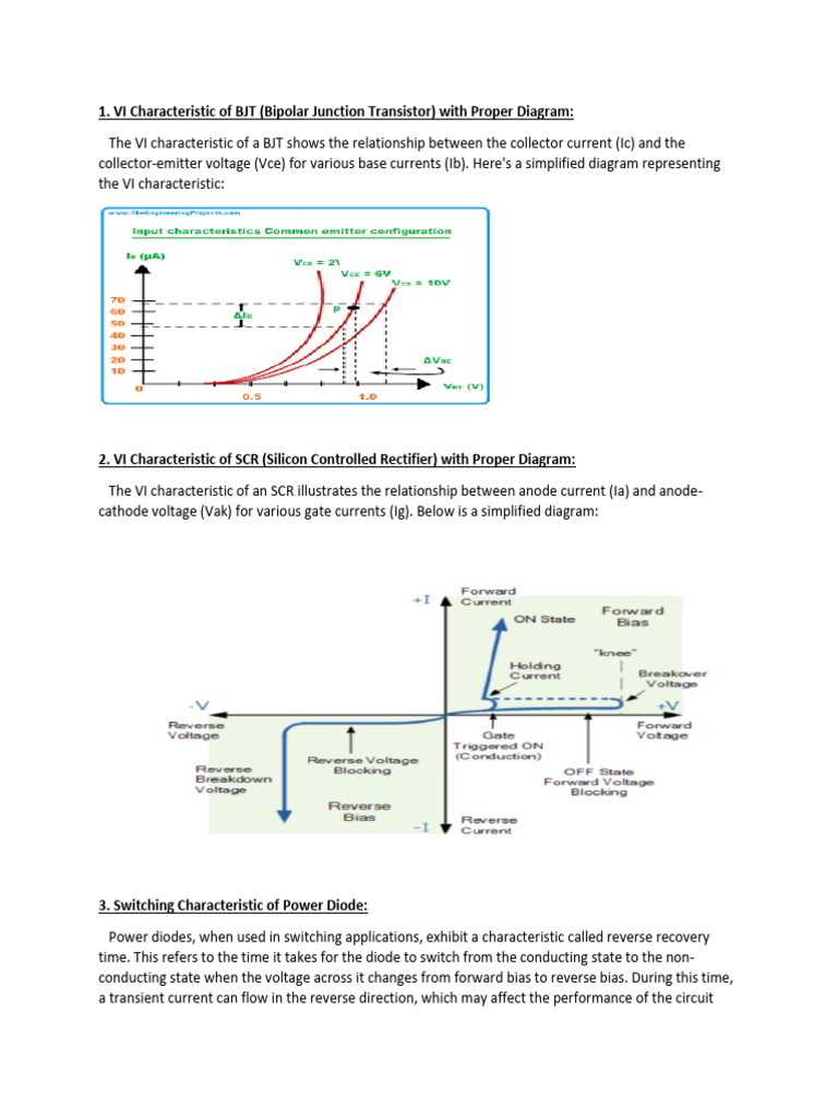 VI Characteristics of Power Electronics Devices | PDF | Bipolar ...